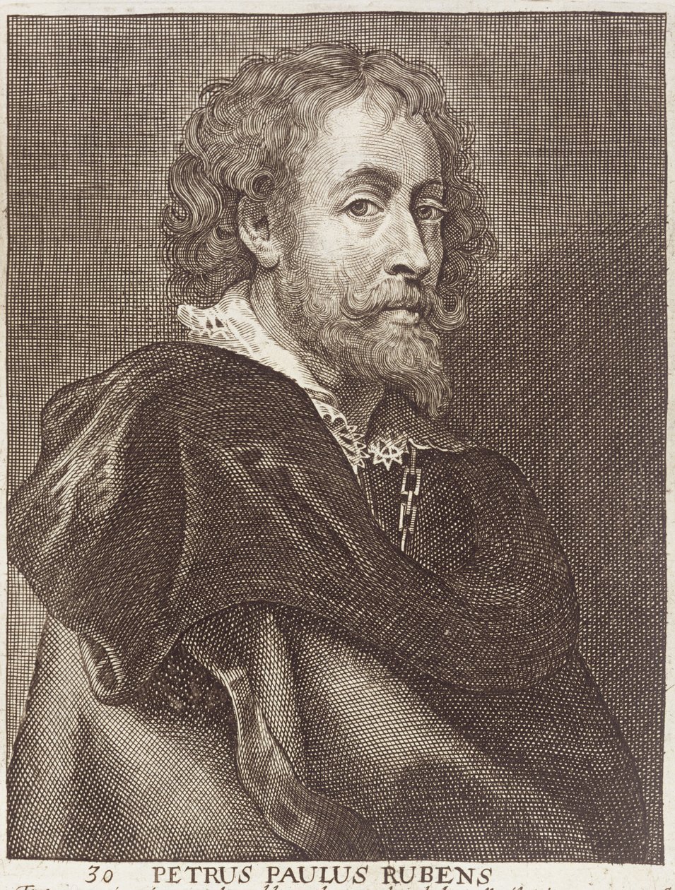 Portret van Peter Paul Rubens (1577-1640) plaat 30 uit een serie portretten van kunstenaars, gegraveerd door Joannes Meyssens (1612-70) door Dutch School