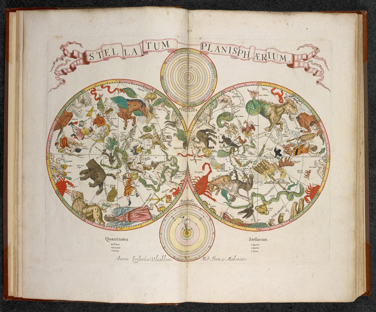 Stellatum Planisphaerium, Een planisfeer met tekens van de dierenriem door Dutch School