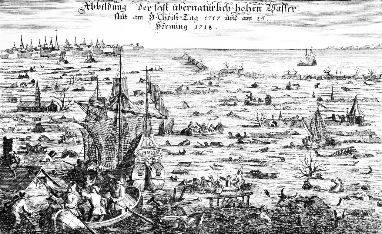 De Kerstvloed van 1717 door Dutch School
