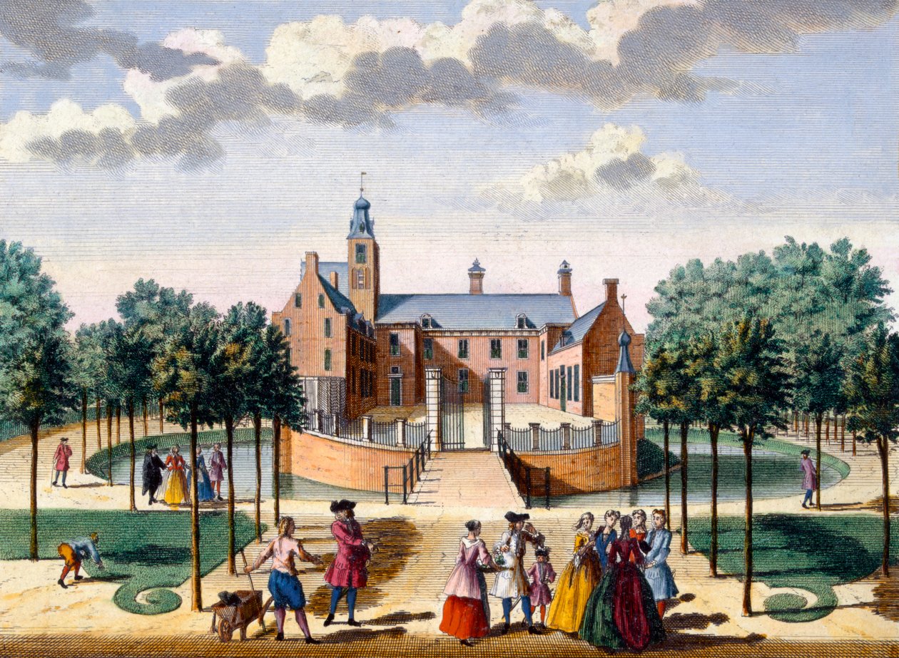 Uitzicht op Huis Adrichem, uit Het Zeganpralent Kennemerlant door Hendrick de Leth en Matthias Brouerius Van Nidek, gepubliceerd ca. 1700-1730 door Dutch School