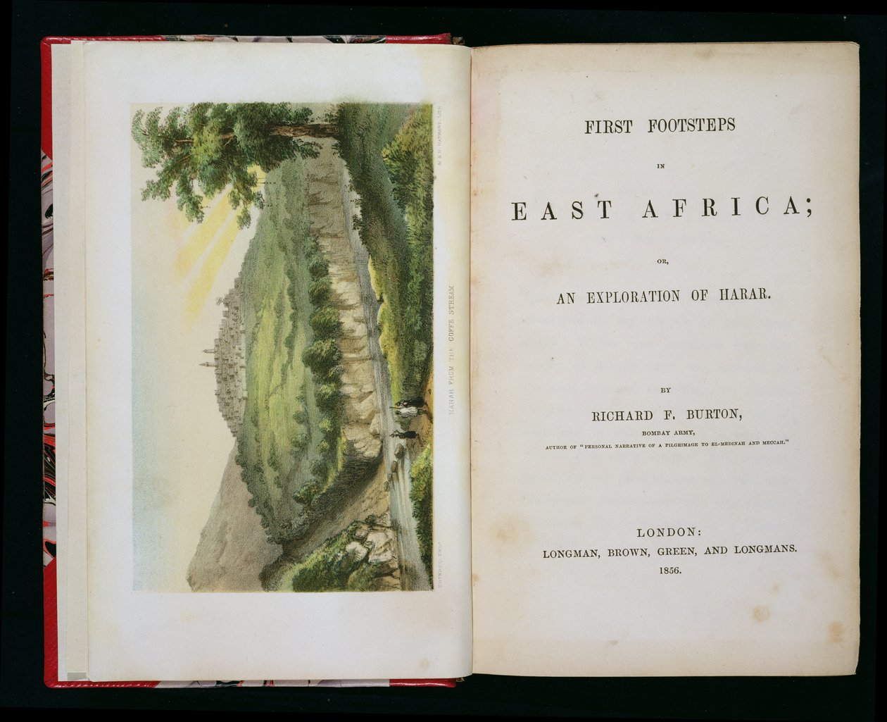 Harar vanaf de Koffiestroom, uit First Footsteps in East Africa: An Exploration of Harar, door Richard F. Burton, gegraveerd door M & N Hanhart door Duteroq
