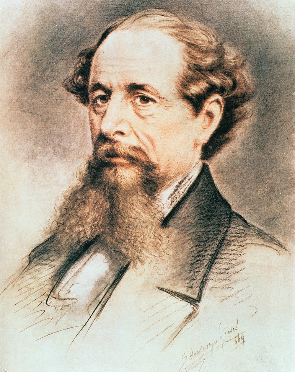 Portret van Charles Dickens, 1869 door E. Goodwyn Lewis