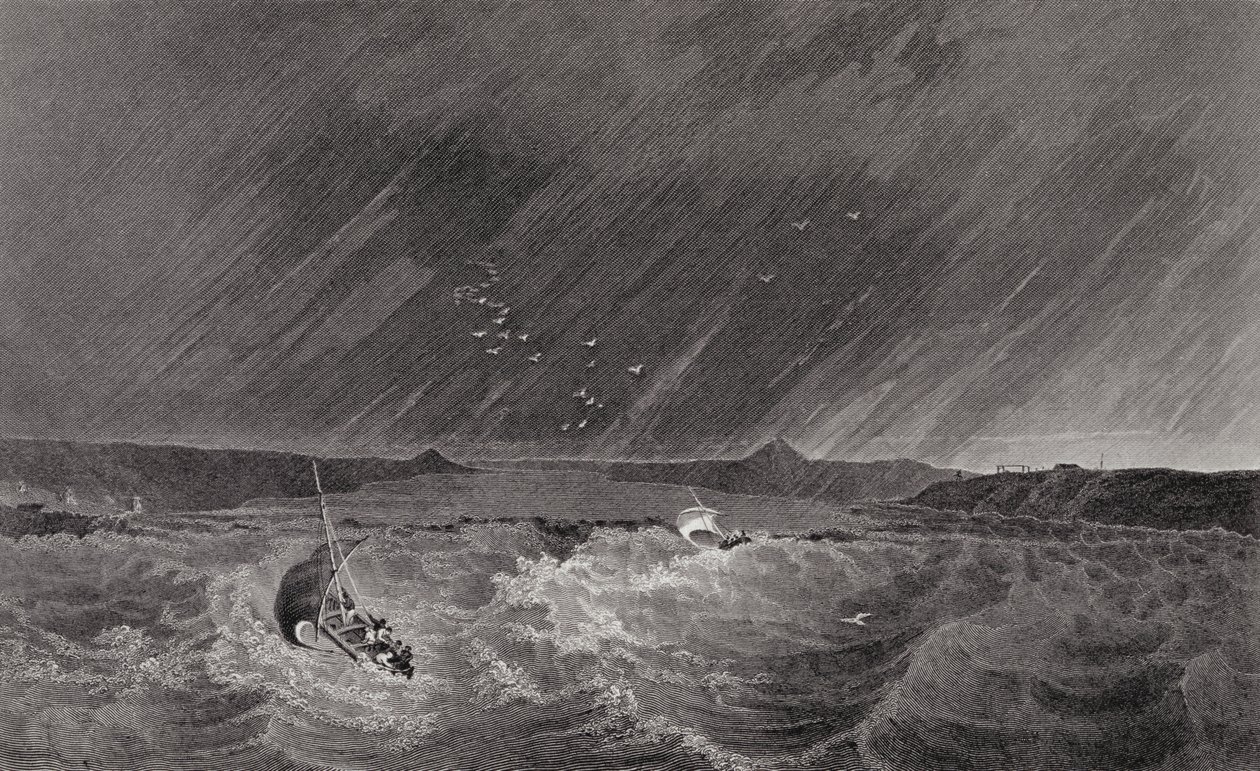 Boten op zoek naar Schuilplaats voor een Storm in Refuge Cove, Nacht van 7 juli 1926, uit 