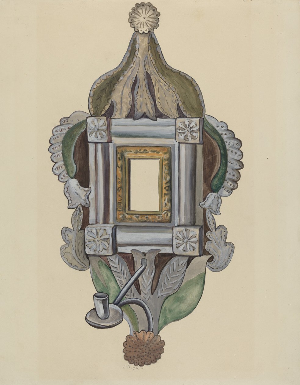 Kandelaar met Spiegel, 1935-1942 door E. Boyd