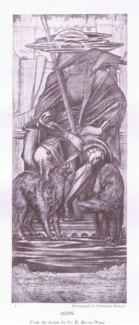 Odin - een ontwerp van E. Burne Jones door E. Burne Jones