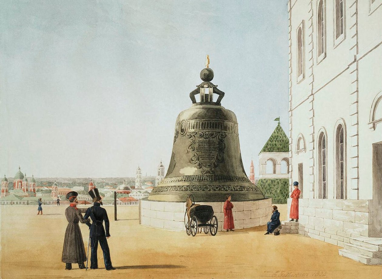 De Tsarenklok in het Kremlin van Moskou, 1838 door E. Gilbertson