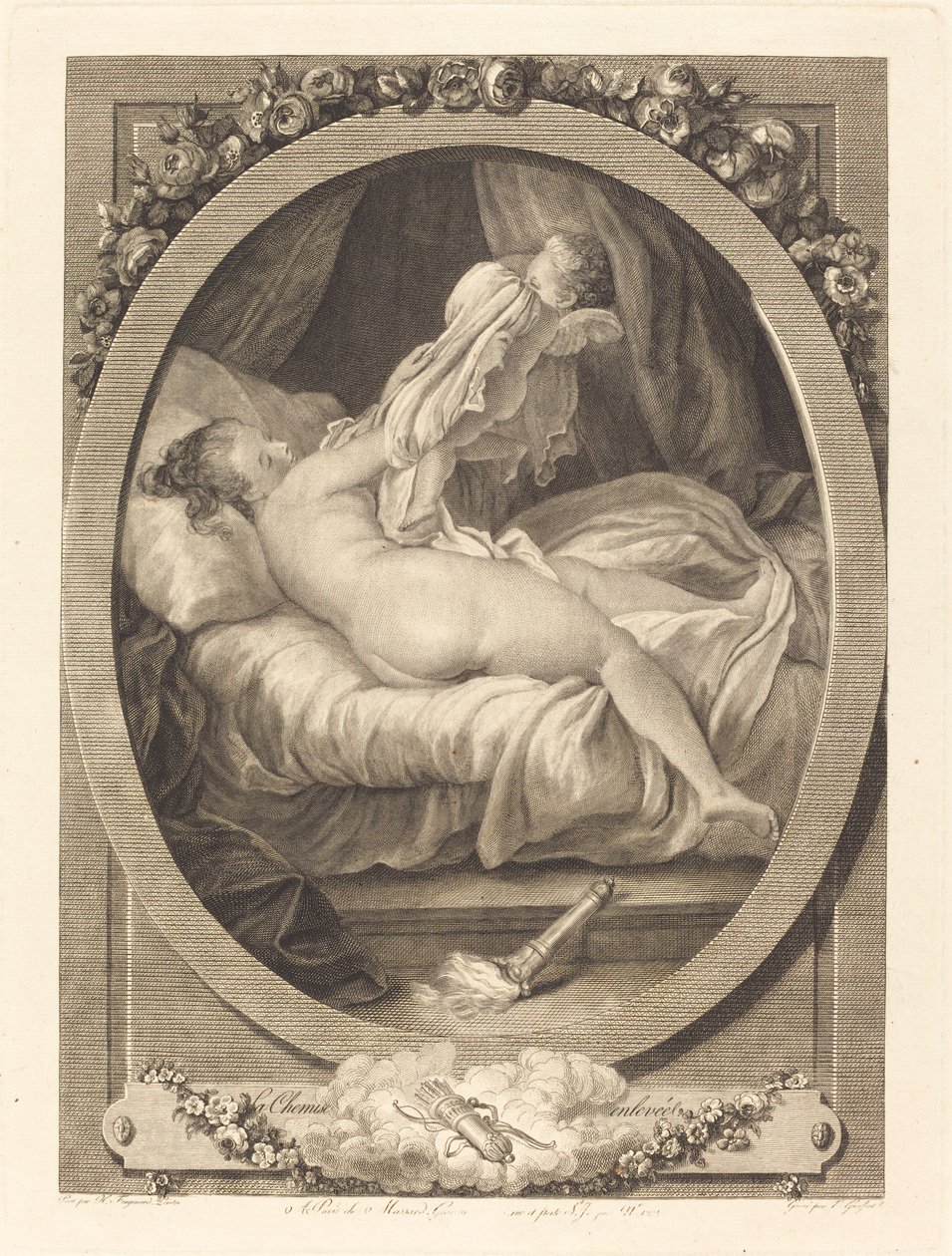 Het hemd uitgetrokken door E. Guersant after Jean Honoré Fragonard