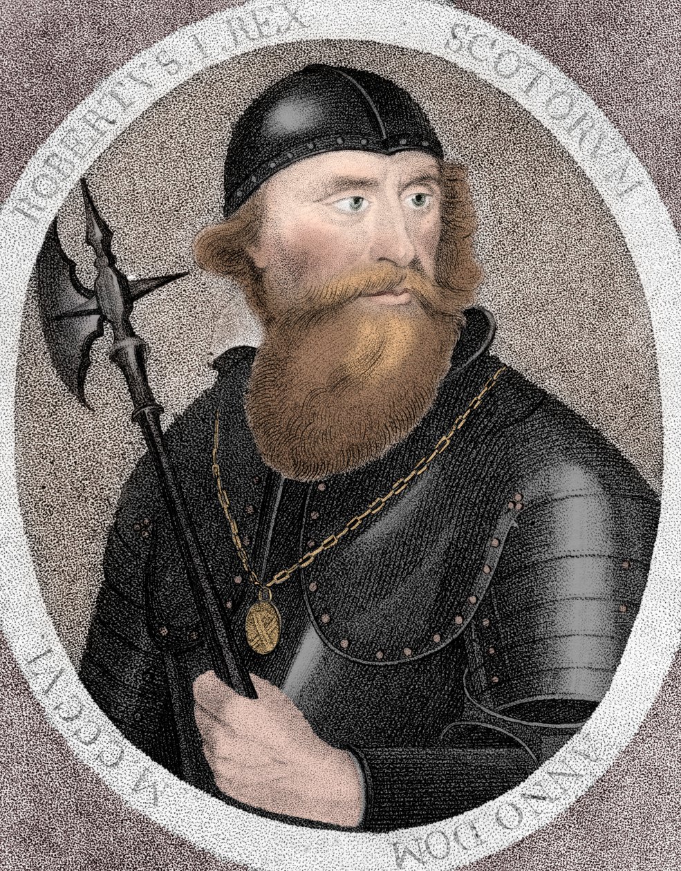 Robert I, algemeen bekend als Robert the Bruce, koning van Schotland, 1797 door E Harding