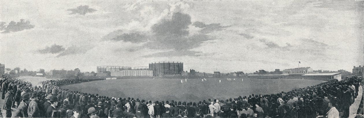 Surrey en Australiërs cricketwedstrijd op Kennington Oval door E Hawkins and Co