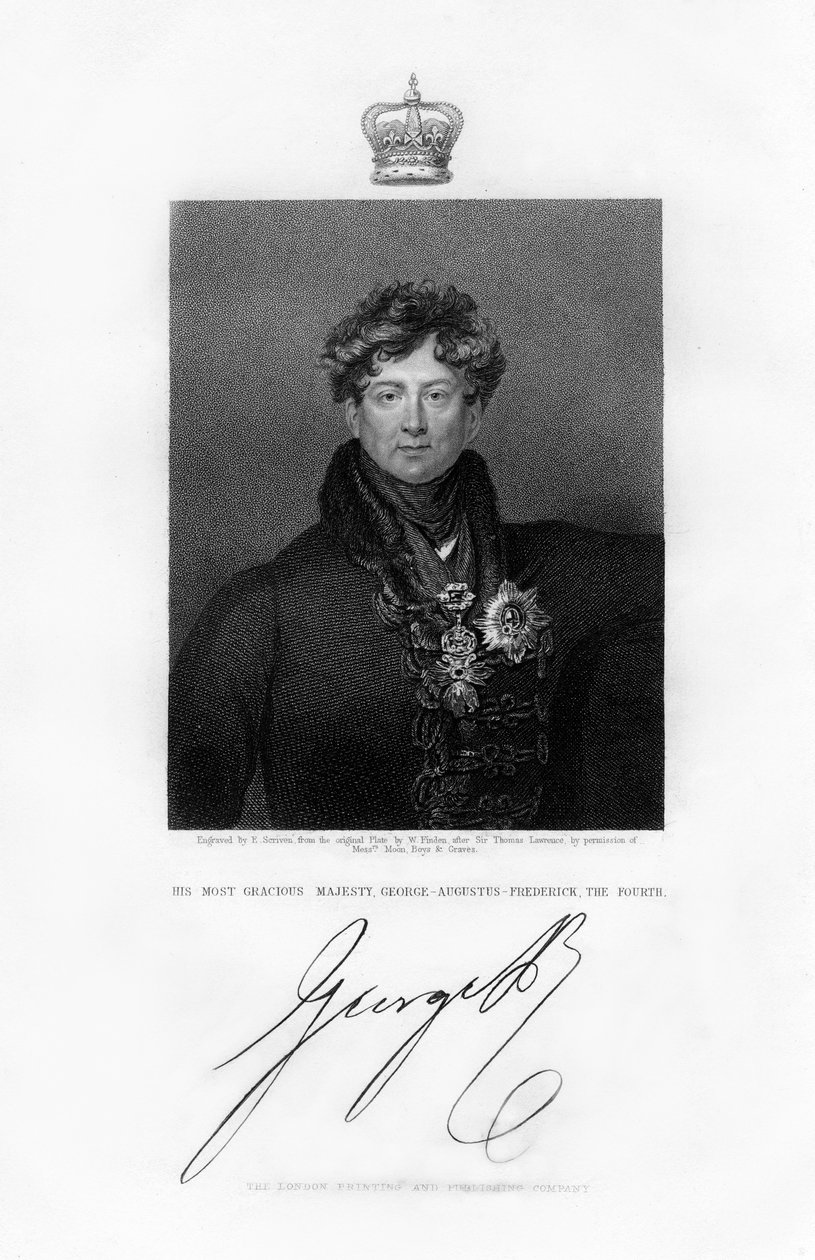George IV, koning van het Verenigd Koninkrijk en Hannover, 19e eeuw door E. Scriven