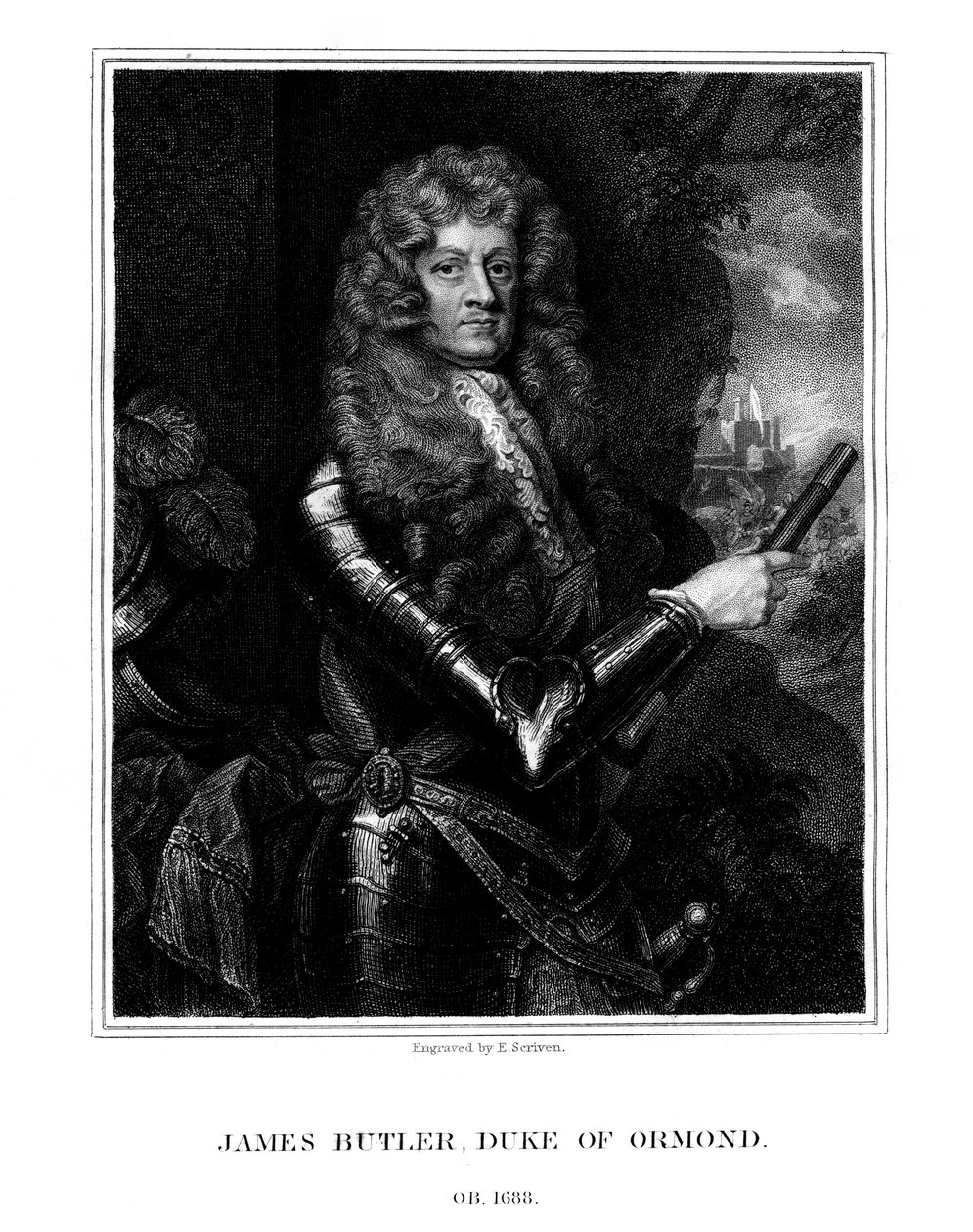 James Butler, 1e Hertog van Ormonde, Anglo-Ierse staatsman en soldaat, 1824 door E. Scriven