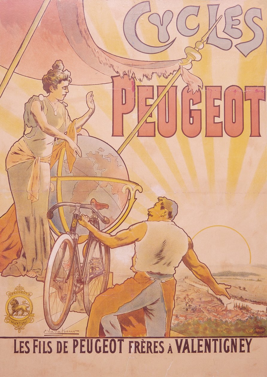 Poster voor Peugeot fietsen door E Vavasseur