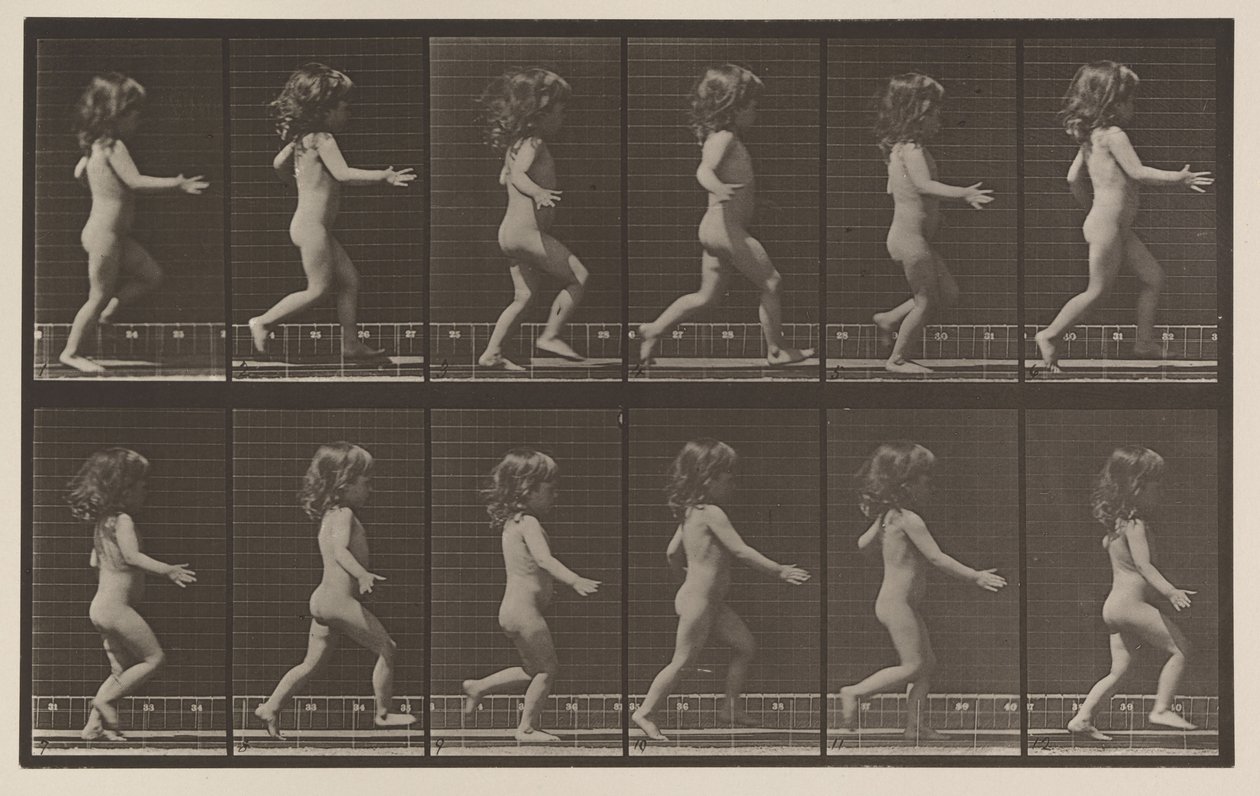 Plaat nummer 469. Kind, rennend, 1887 door Eadweard Muybridge