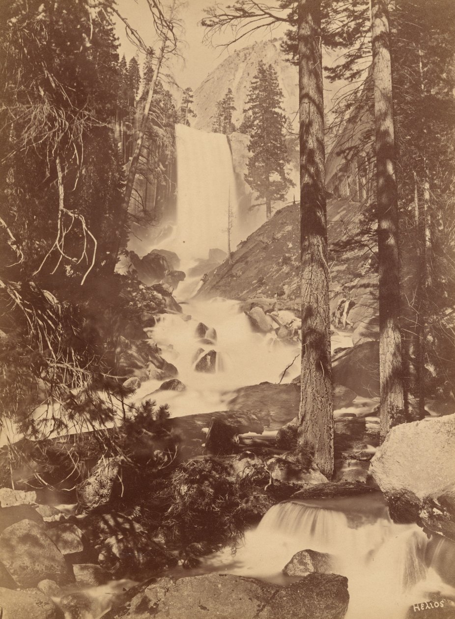 Pi-wy-ack (Ruitenstraal), Vernal Falls, Yosemite Valley, Californië,1867 (foto) door Eadweard Muybridge