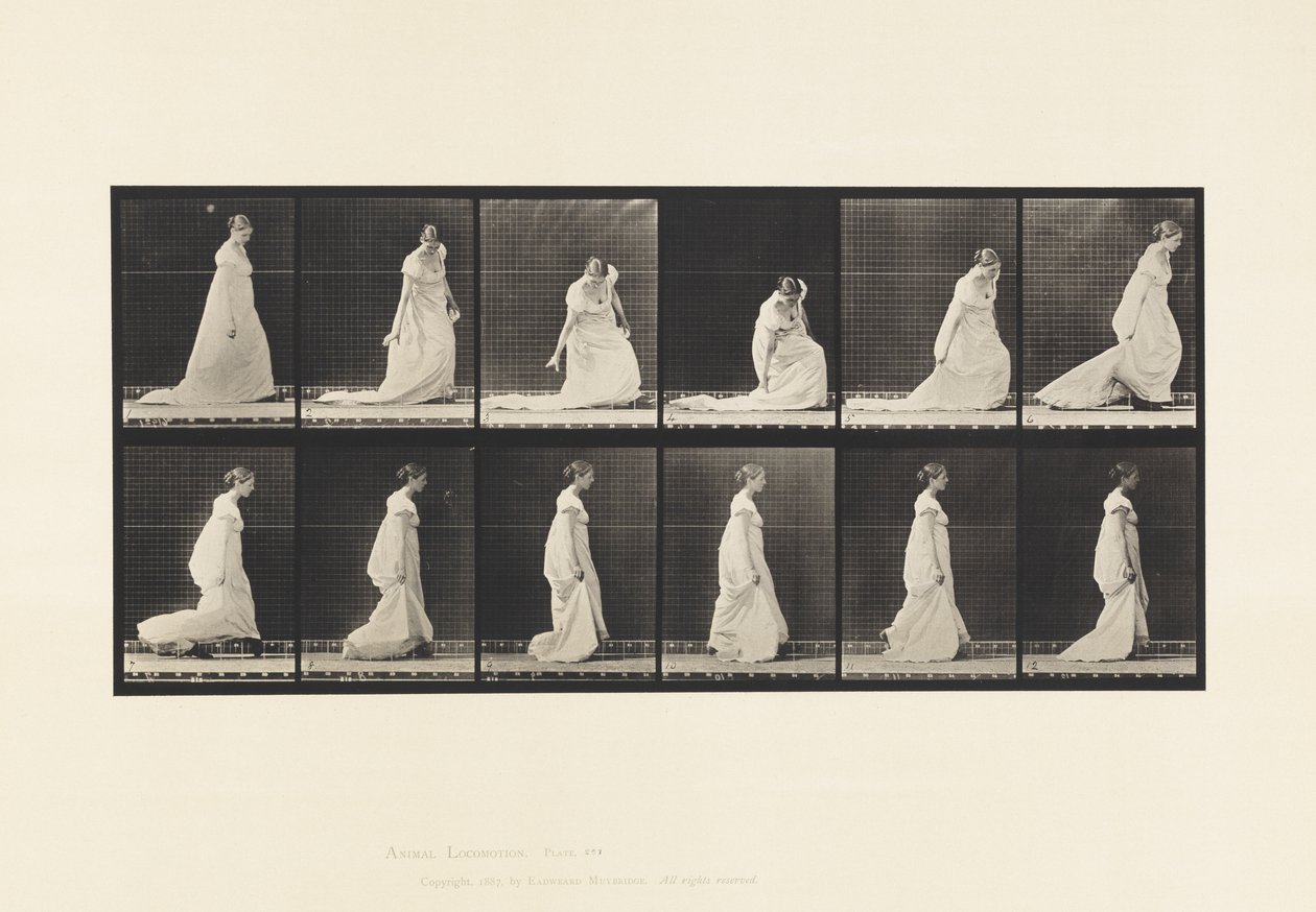 Plaat 207. Bukken en tillen trein, 1885 door Eadweard Muybridge