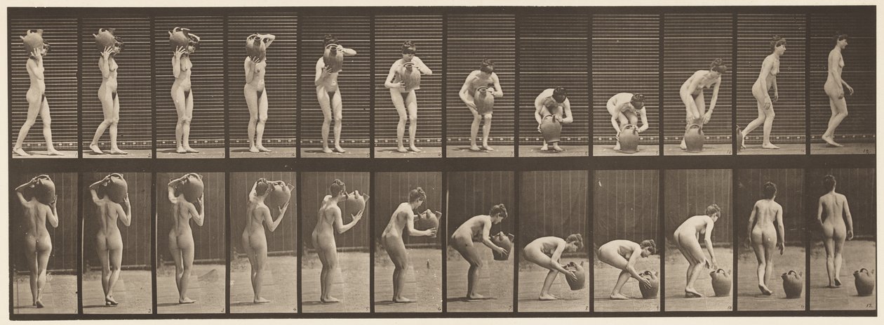 Plaat 225. Waterkruik van Schouder naar Grond Verwijderen door Eadweard Muybridge