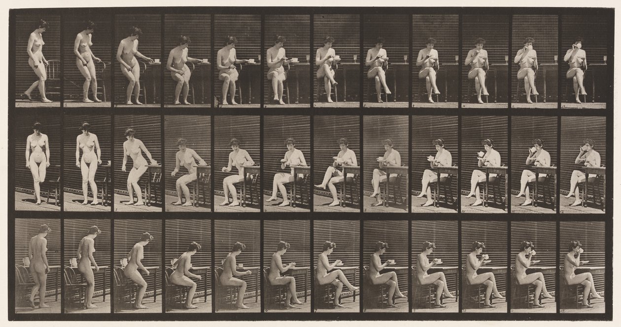 Plaat 238. Op Stoel Zitten, Benen Kruisen, Uit Theekop Drinken door Eadweard Muybridge