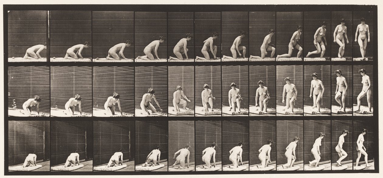 Plaat 255. Opstaan van Knielen en Draaien door Eadweard Muybridge