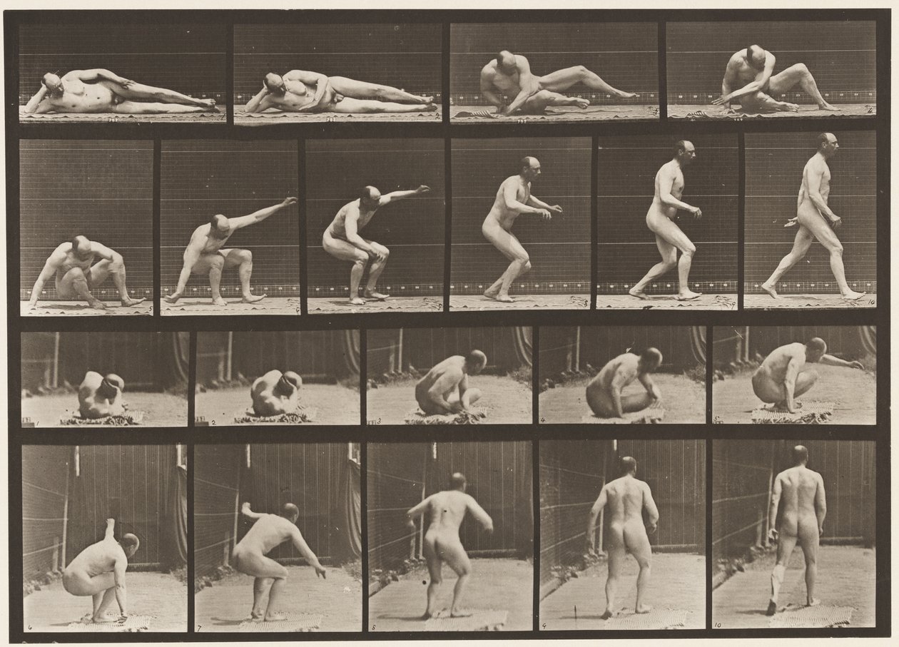 Plaat 258. Opstaan van de grond en weglopen door Eadweard Muybridge