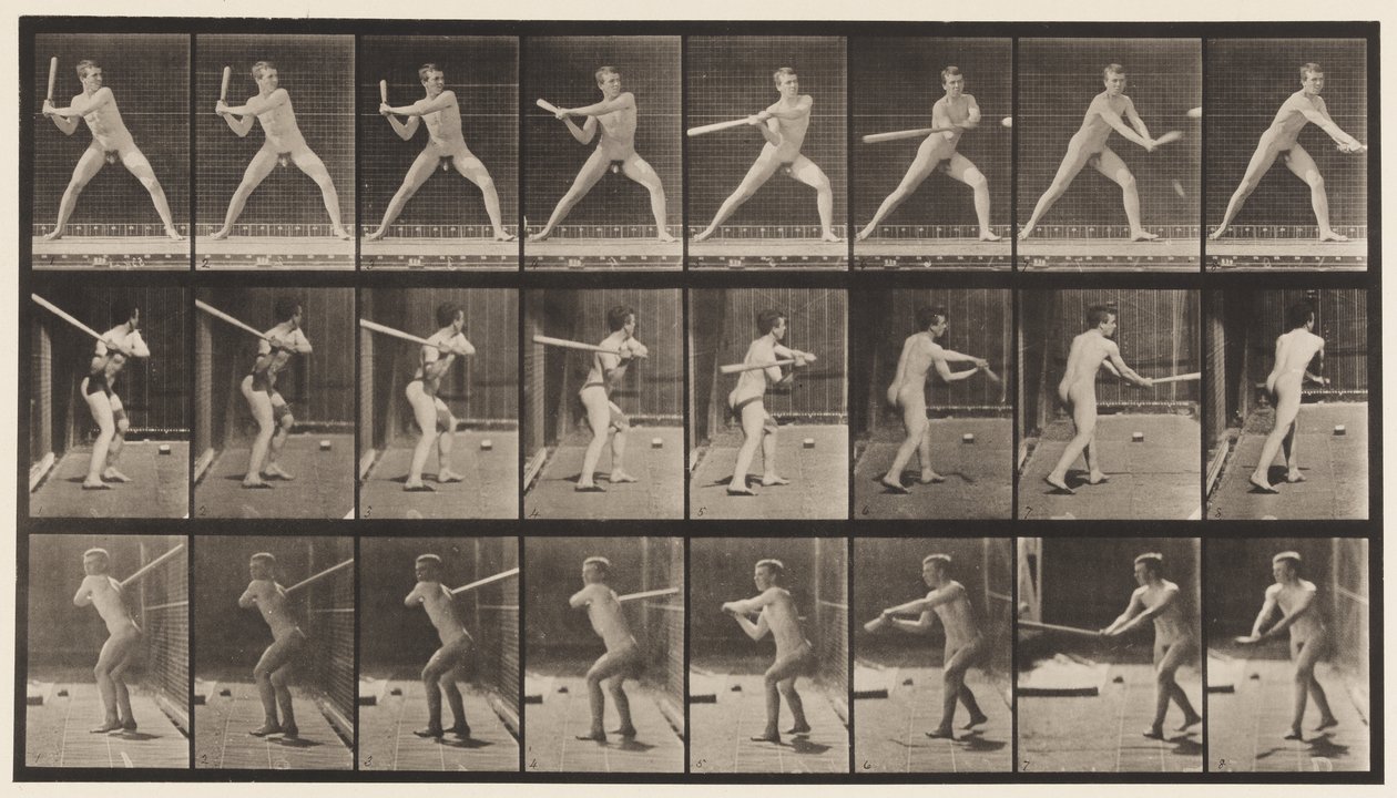 Plaat 276. Honkbal; Slaan door Eadweard Muybridge
