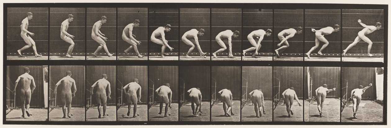 Plaat 287. Honkbal; Rennen en bal oppakken door Eadweard Muybridge