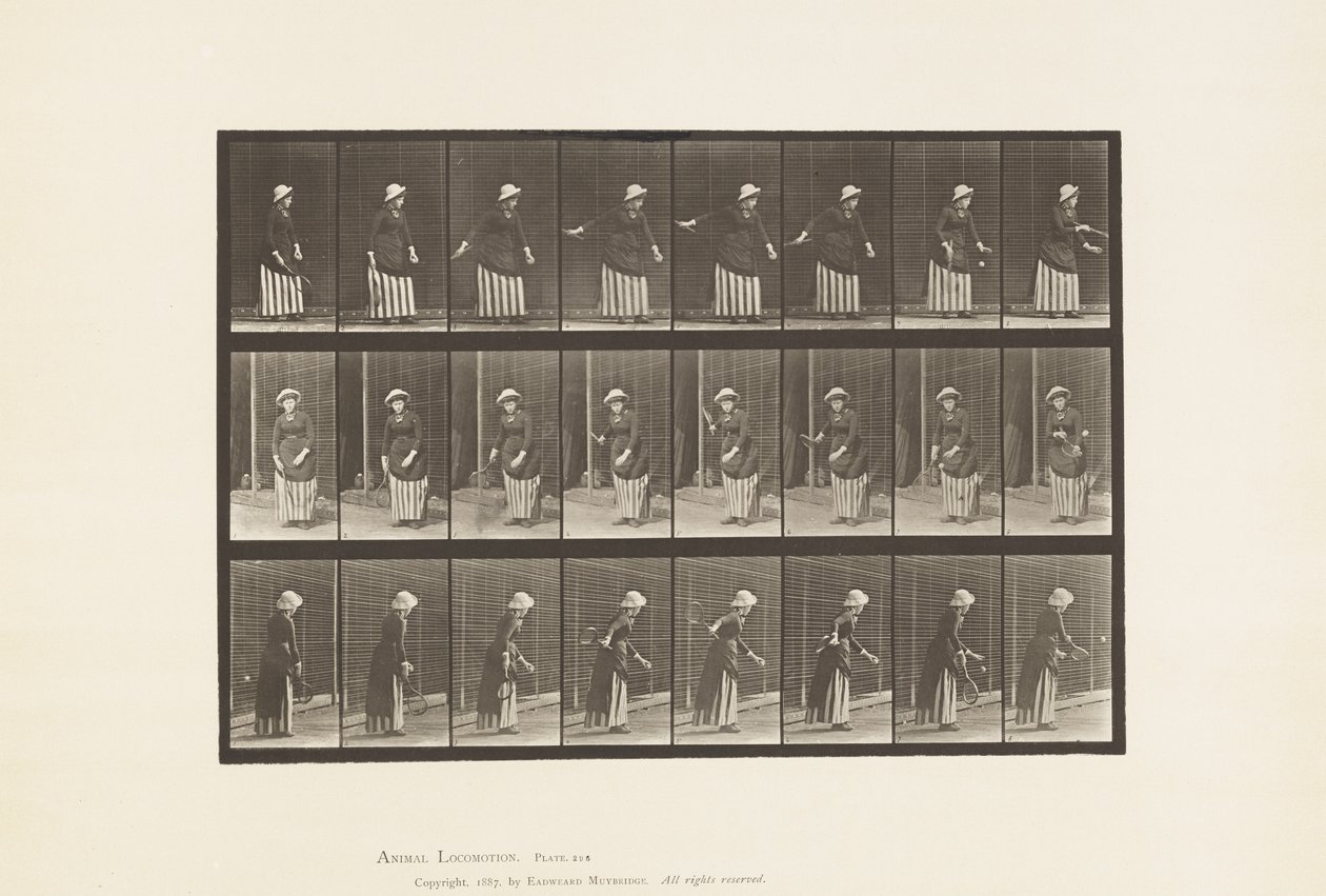Plaat 296. Lawn Tennis door Eadweard Muybridge