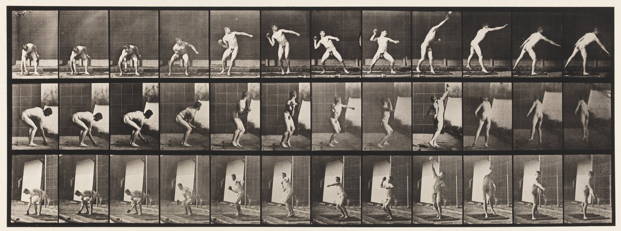Kogelstoten door Eadweard Muybridge