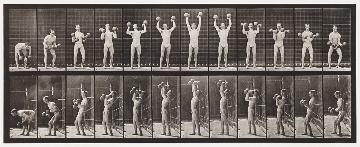Plaat 322. Twee 50-lb Halters Heffen en Neerlaten door Eadweard Muybridge