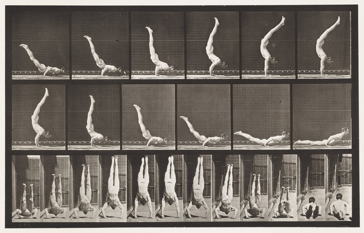 Plaat 372. Acrobat, Horizontale Opdruk door Eadweard Muybridge