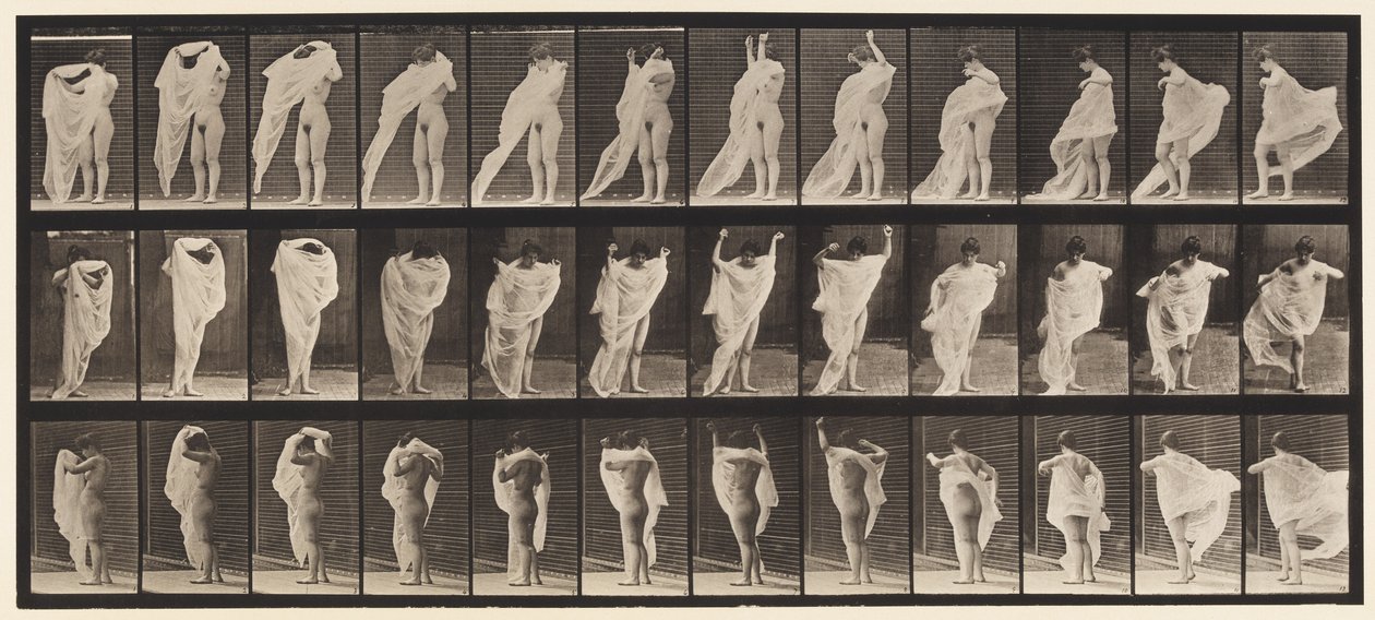 Plaat 416. Toilet, jurk aantrekken door Eadweard Muybridge