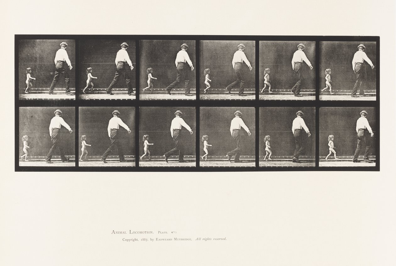 Plaat 470. Kind 20N, Rennend achter een Man aan door Eadweard Muybridge
