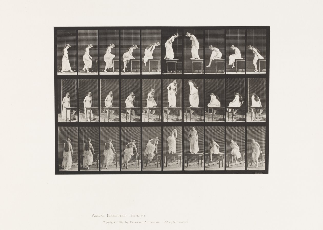 Plaat 513. Op en Af Tafel Gaan door Eadweard Muybridge