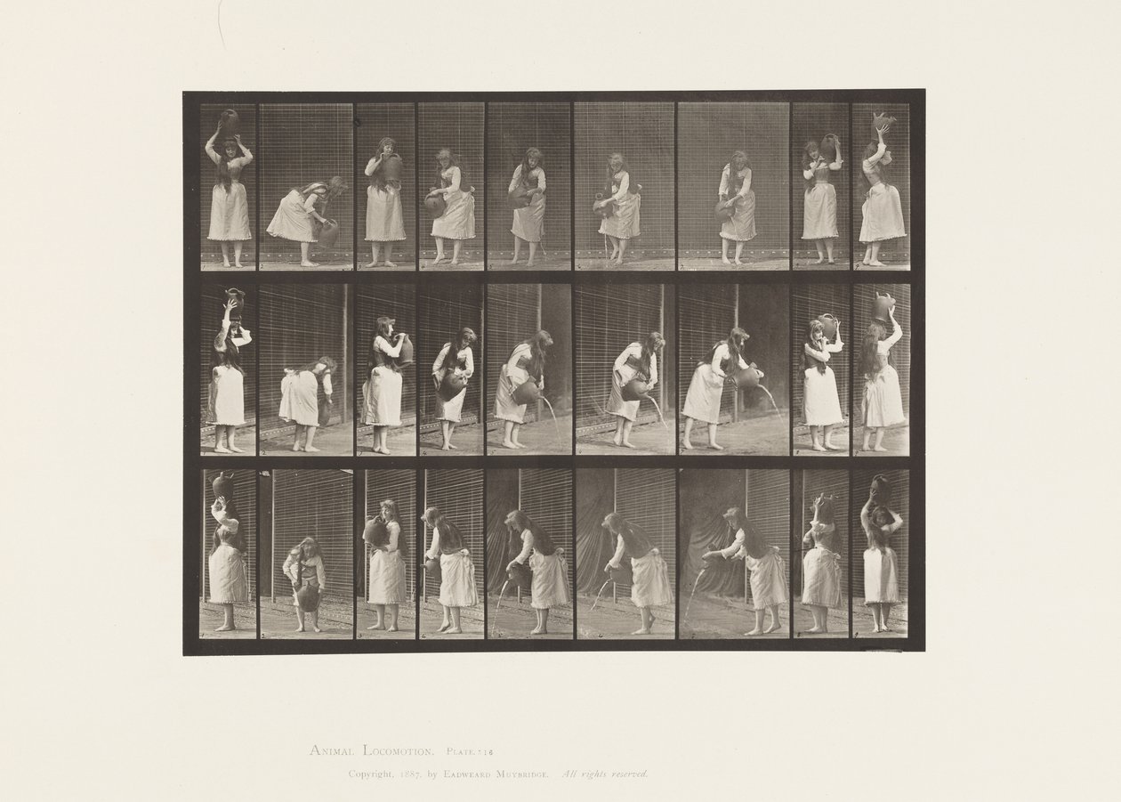 Plaat 516. Diverse Bewegingen met een Waterkruik door Eadweard Muybridge
