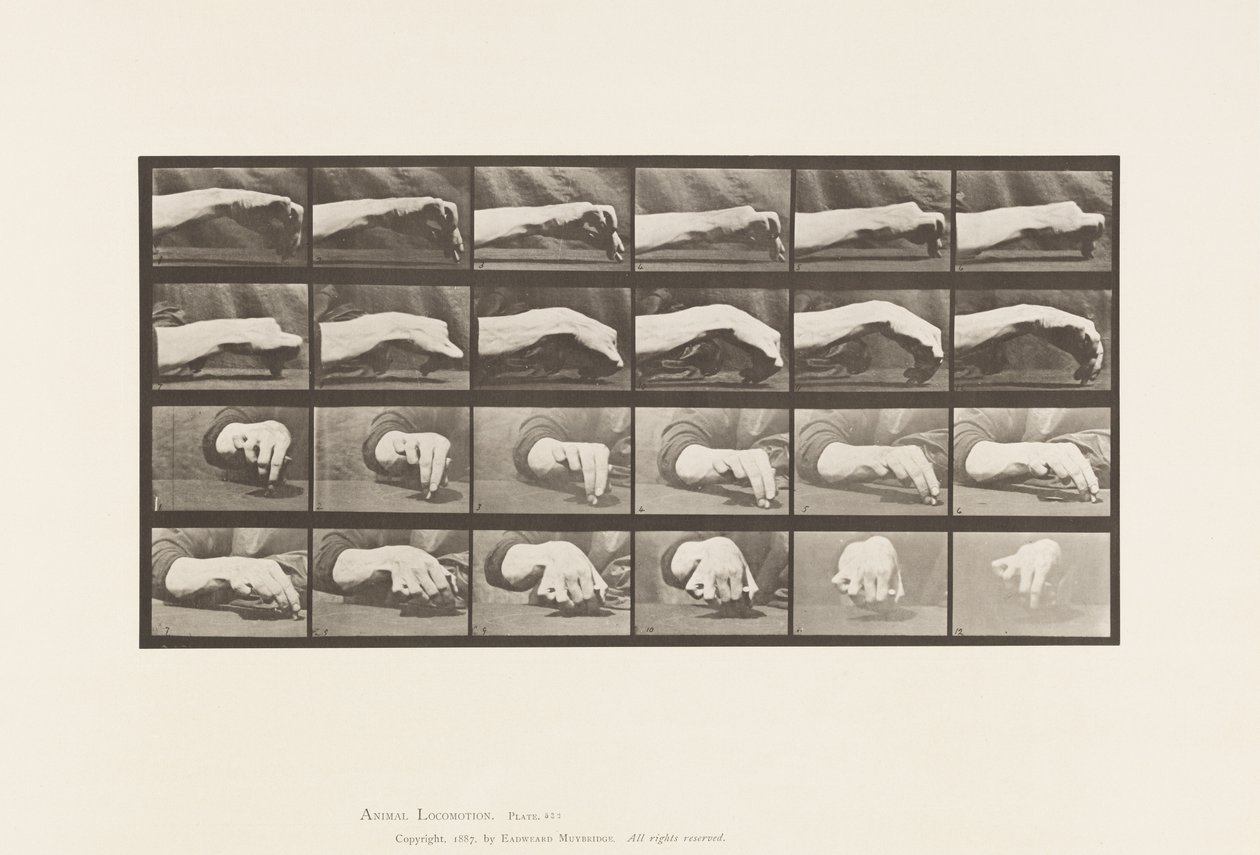 Beweging van de Hand; Een Cirkel Tekenen, 1885 door Eadweard Muybridge