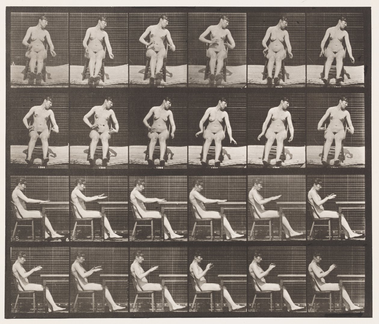 Plaat 545. Kunstmatig Opgewekte Convulsies; A,B, Zittend door Eadweard Muybridge