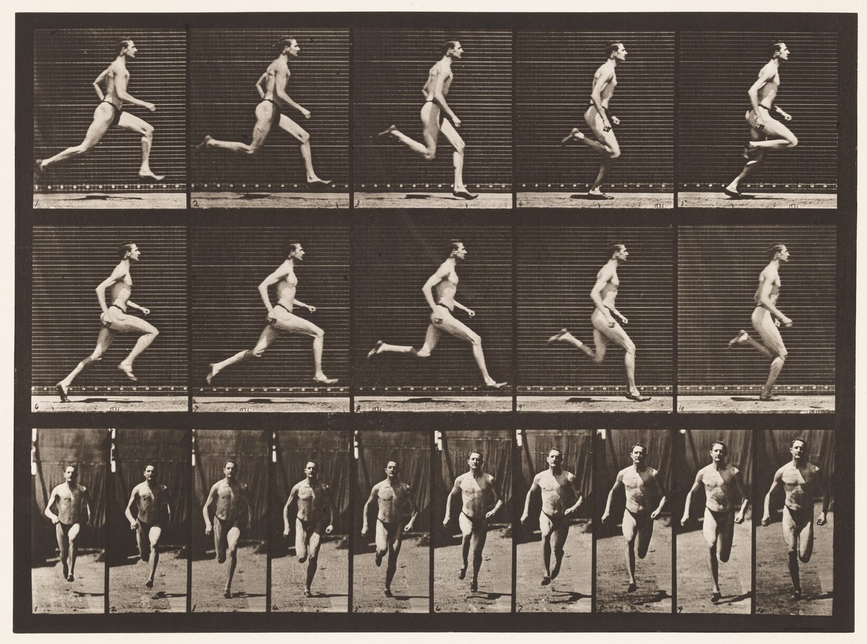 Plaat 60. Rennen op een halve mijl tempo (schoenen) door Eadweard Muybridge