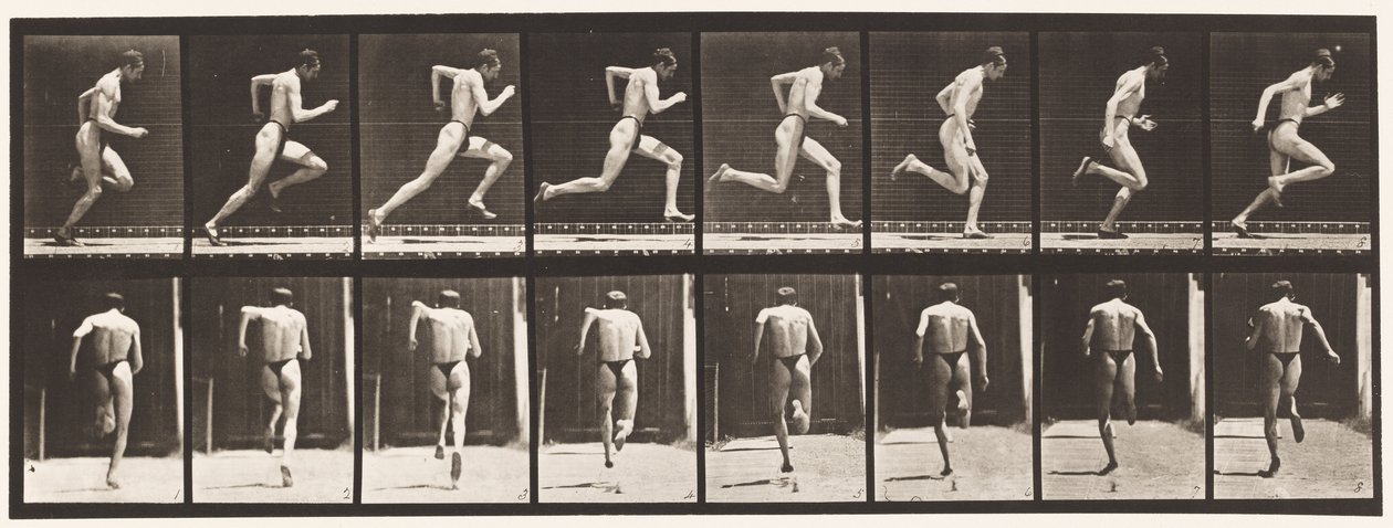 Plaat 61. Rennen op volle snelheid door Eadweard Muybridge