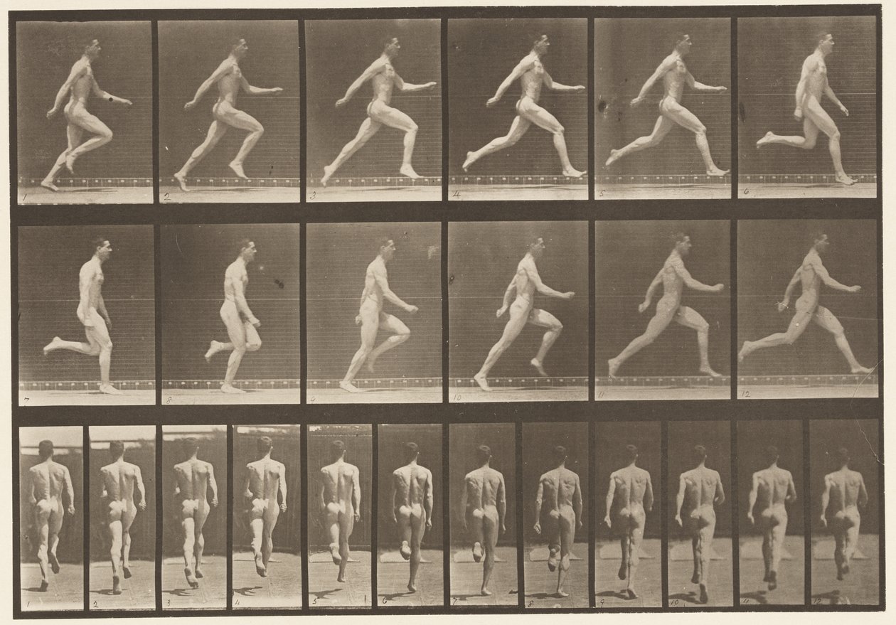 Plaat 64. Rennen op volle snelheid door Eadweard Muybridge