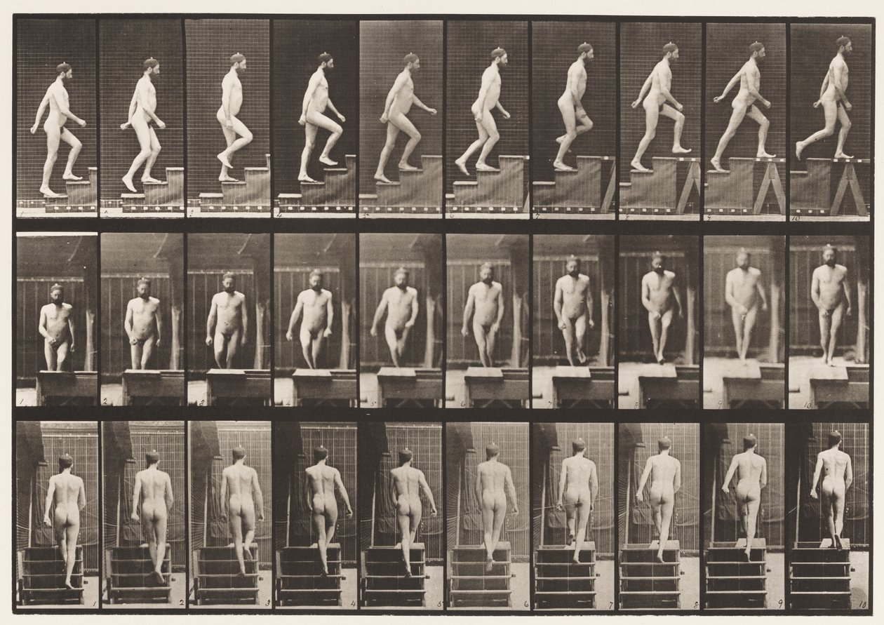 Plaat 90. Trappen oplopen door Eadweard Muybridge