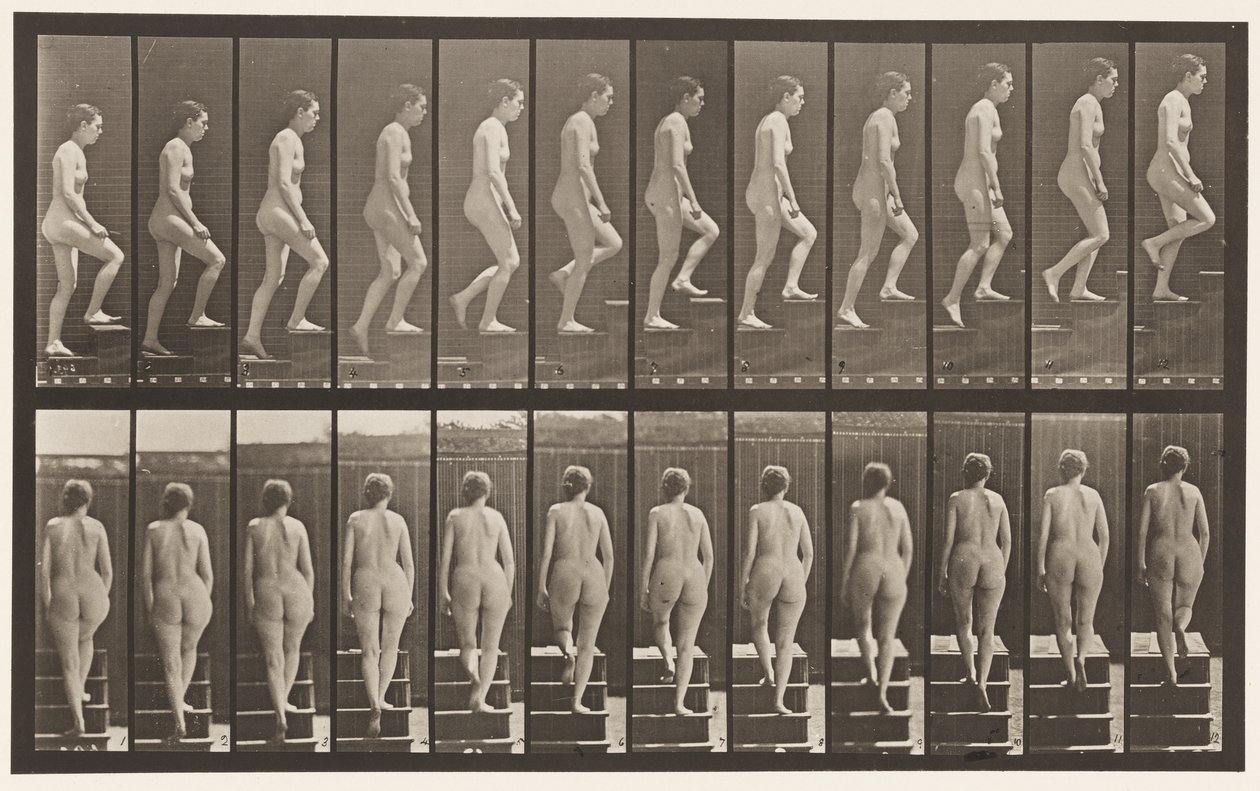 Plaat 92. Trap Beklimmen door Eadweard Muybridge