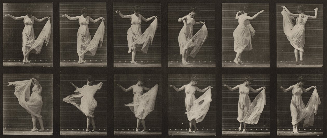 Plaat nummer 187. Dansen (fantasie) door Eadweard Muybridge