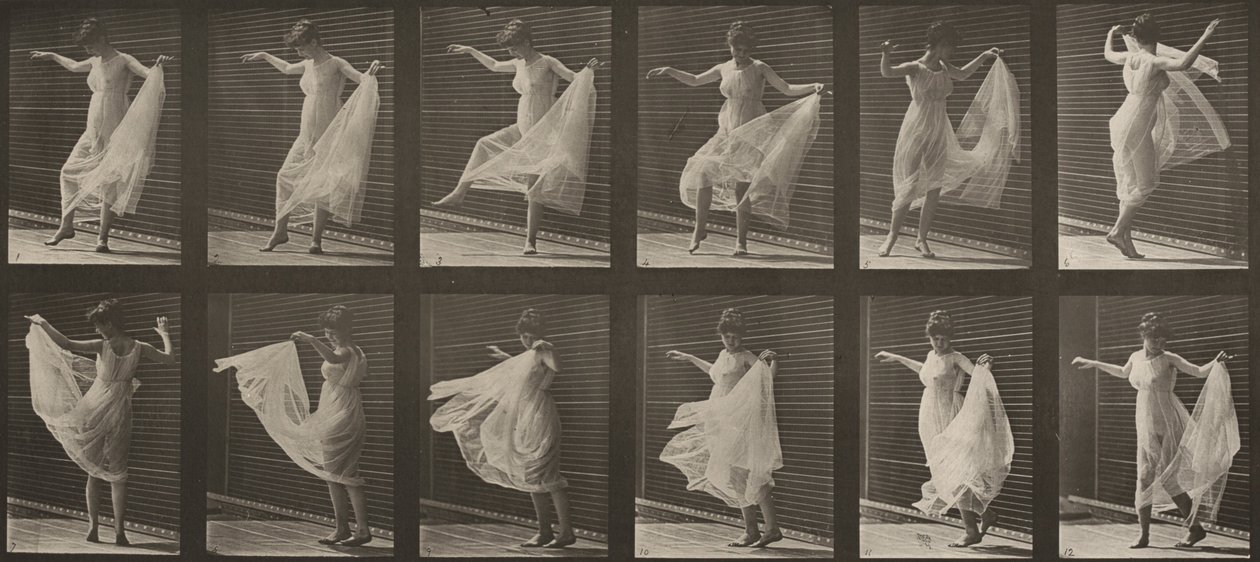 Plaat nummer 189. Dansen (fantasie) door Eadweard Muybridge