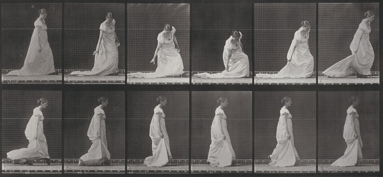 Plaat nummer 207. Bukken en de sleep optillen door Eadweard Muybridge