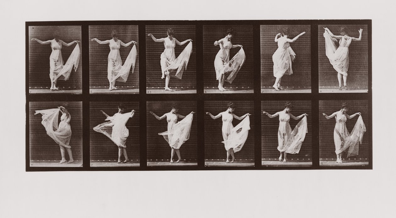 Vrouw die danst, Plaat 107 uit Animal Locomotion, 1887 door Eadweard Muybridge