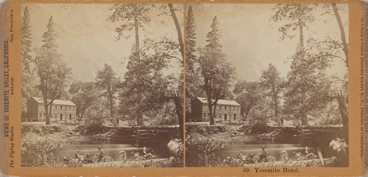 "Yosemite Hotel",1867 (foto) door Eadweard Muybridge
