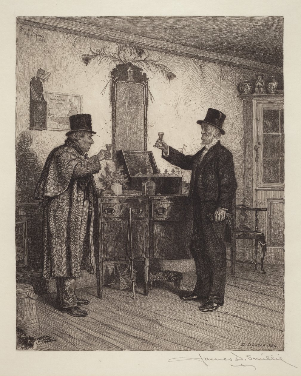 Een glas met de landheer door Eastman Johnson