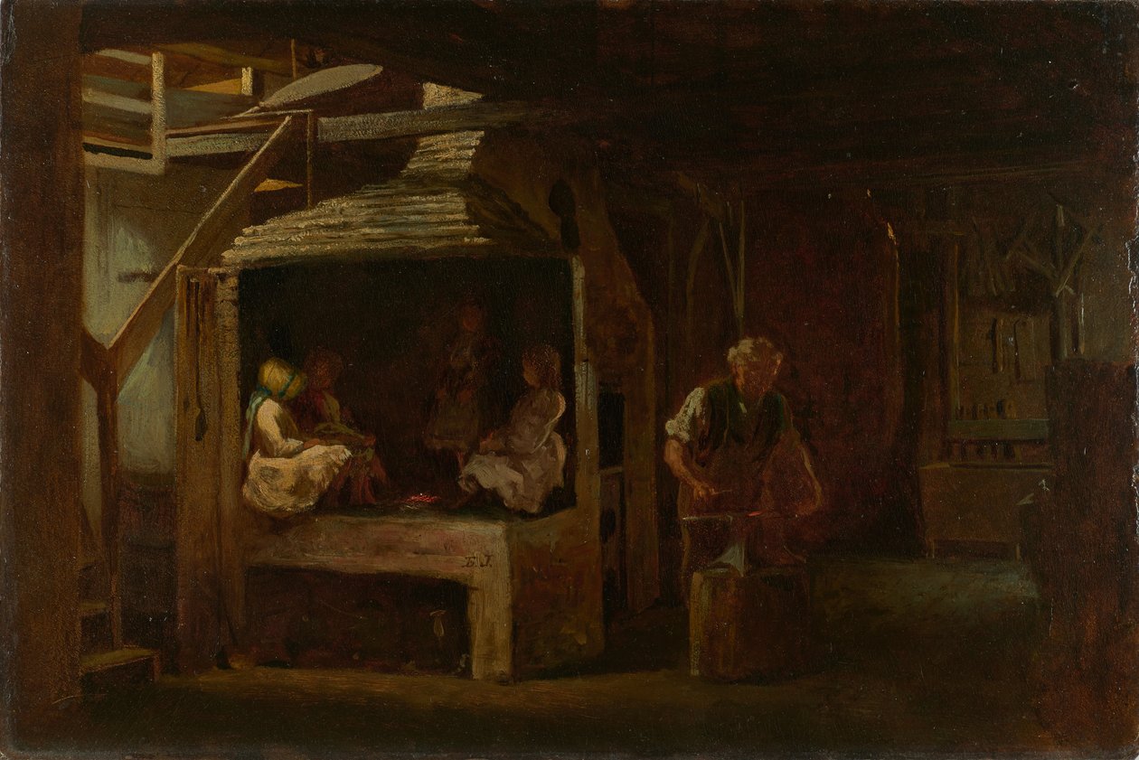 De Smidse door Eastman Johnson