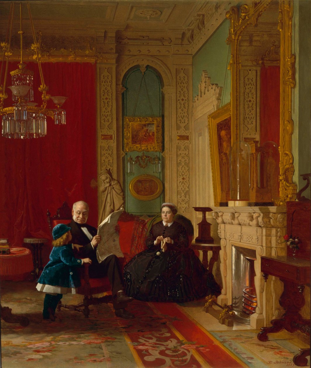 De familie Brown  door Eastman Johnson