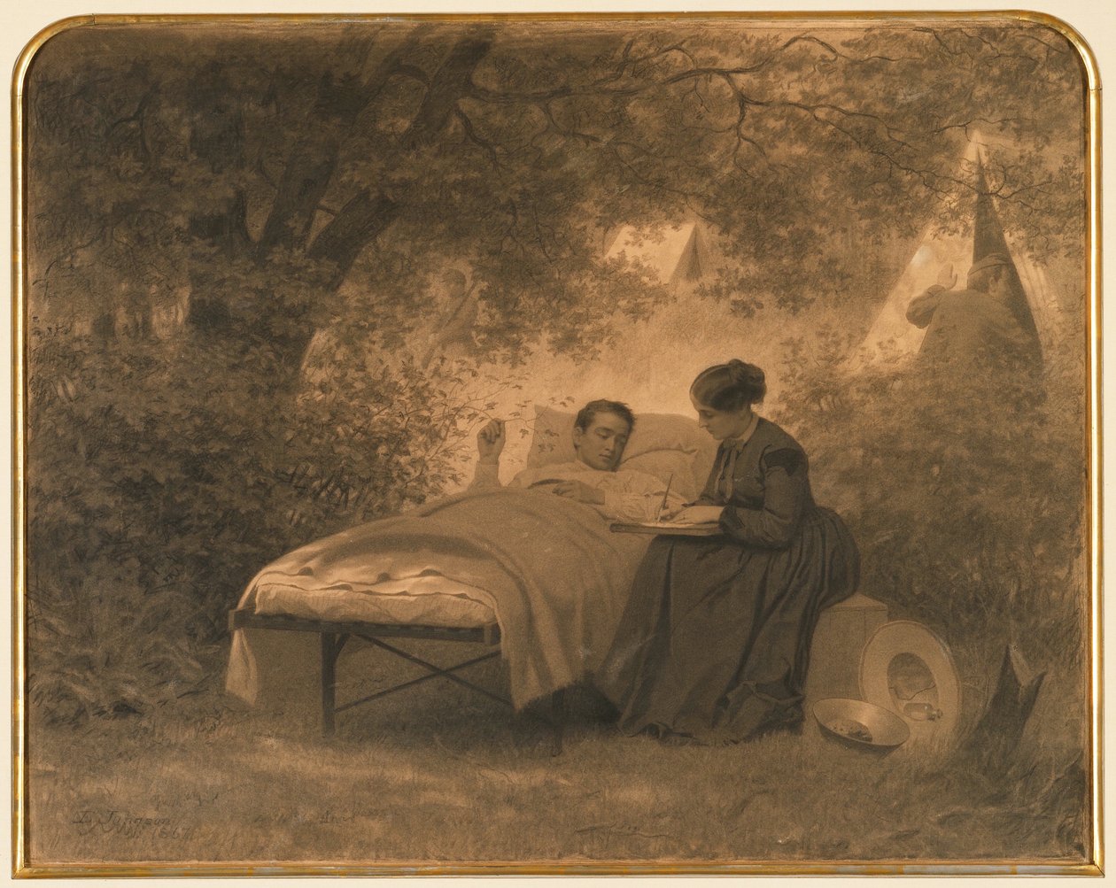 De brief naar huis door Eastman Johnson