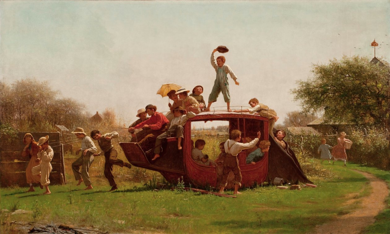 De oude postkoets door Eastman Johnson